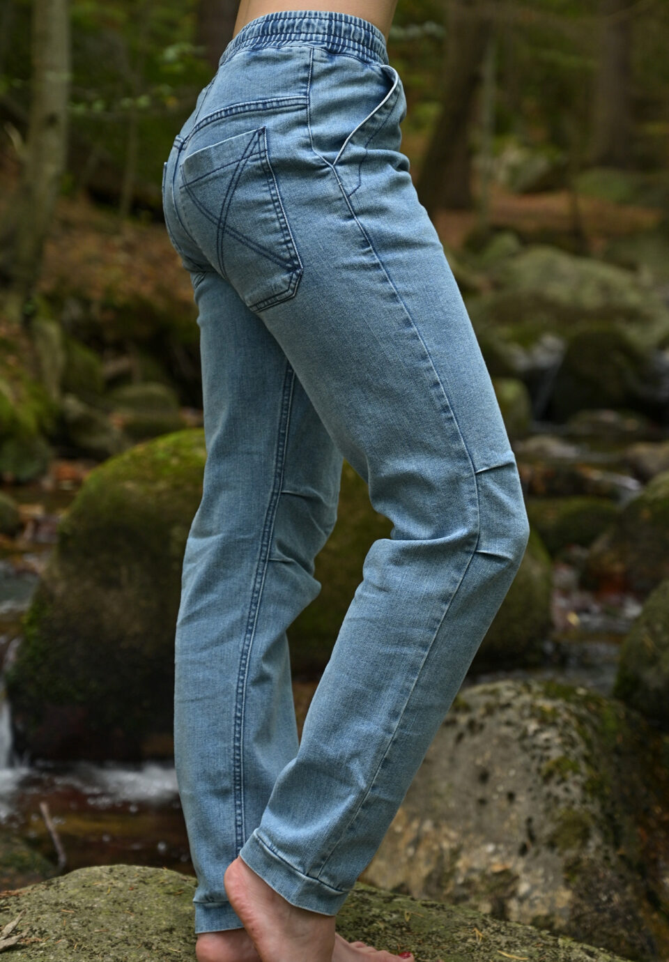Spodnie kieszonki "X" - jasny jeans