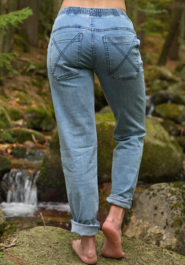 Spodnie kieszonki "X" - jasny jeans