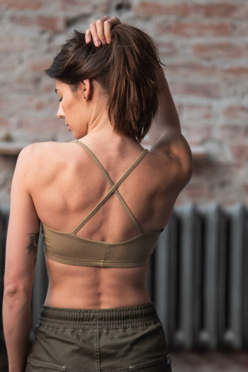 stanik single cross - khaki