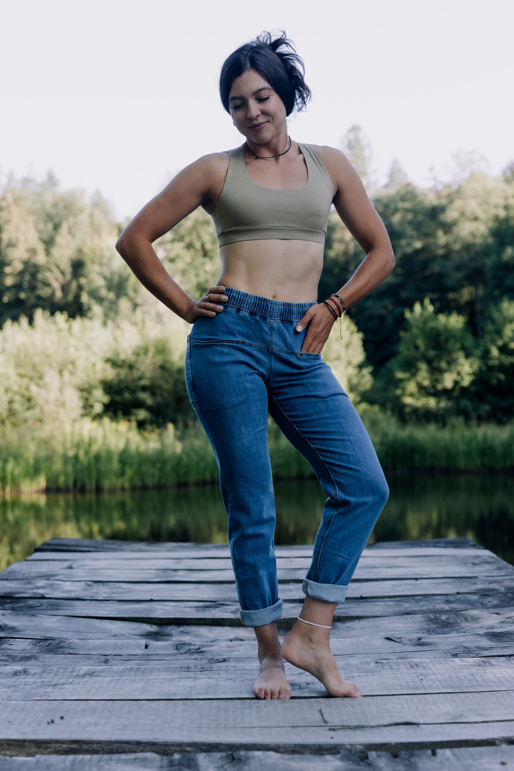 Spodnie Horizontal - niebieski jeans - obrazek 6