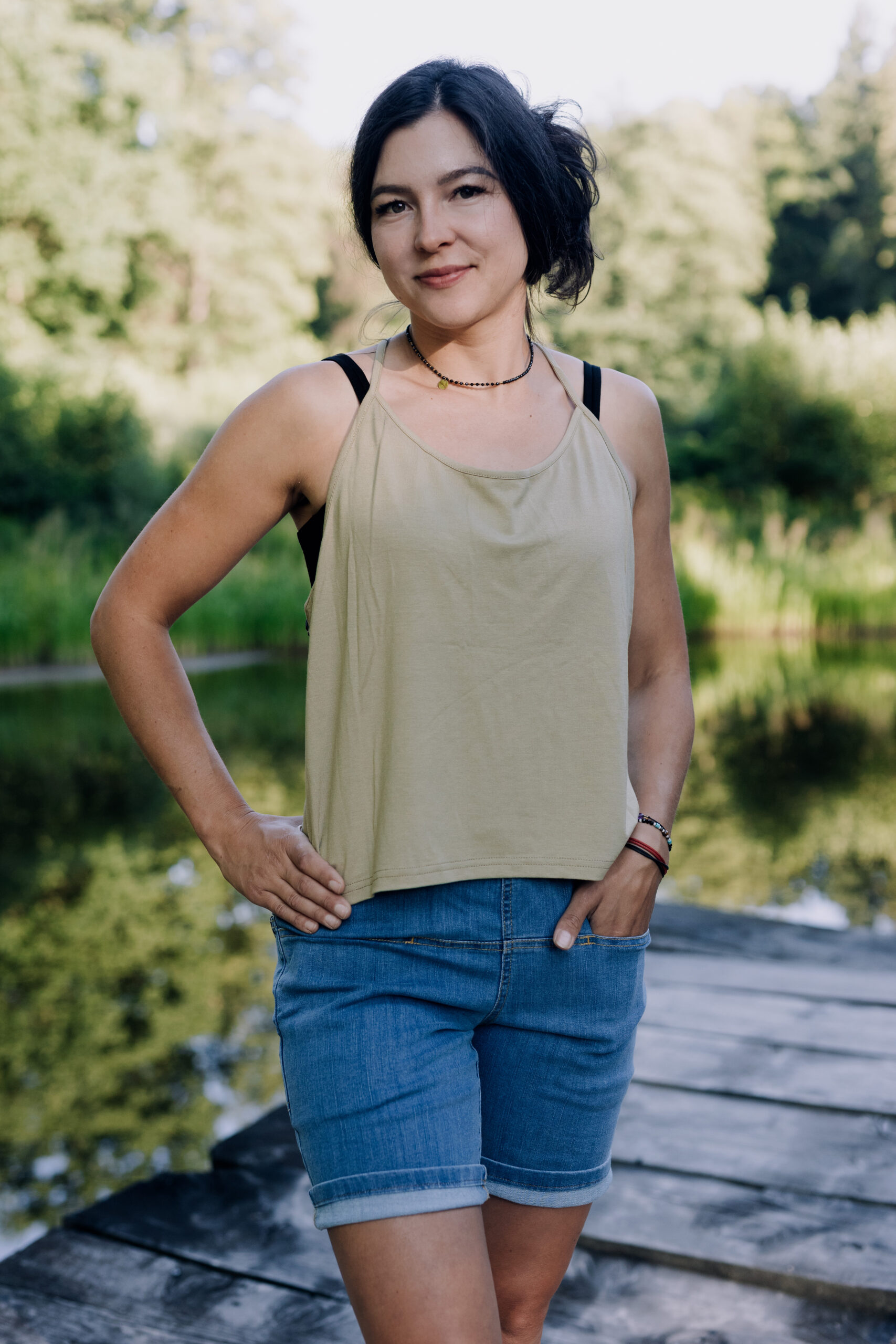 Summer tank top - khaki - obrazek 4
