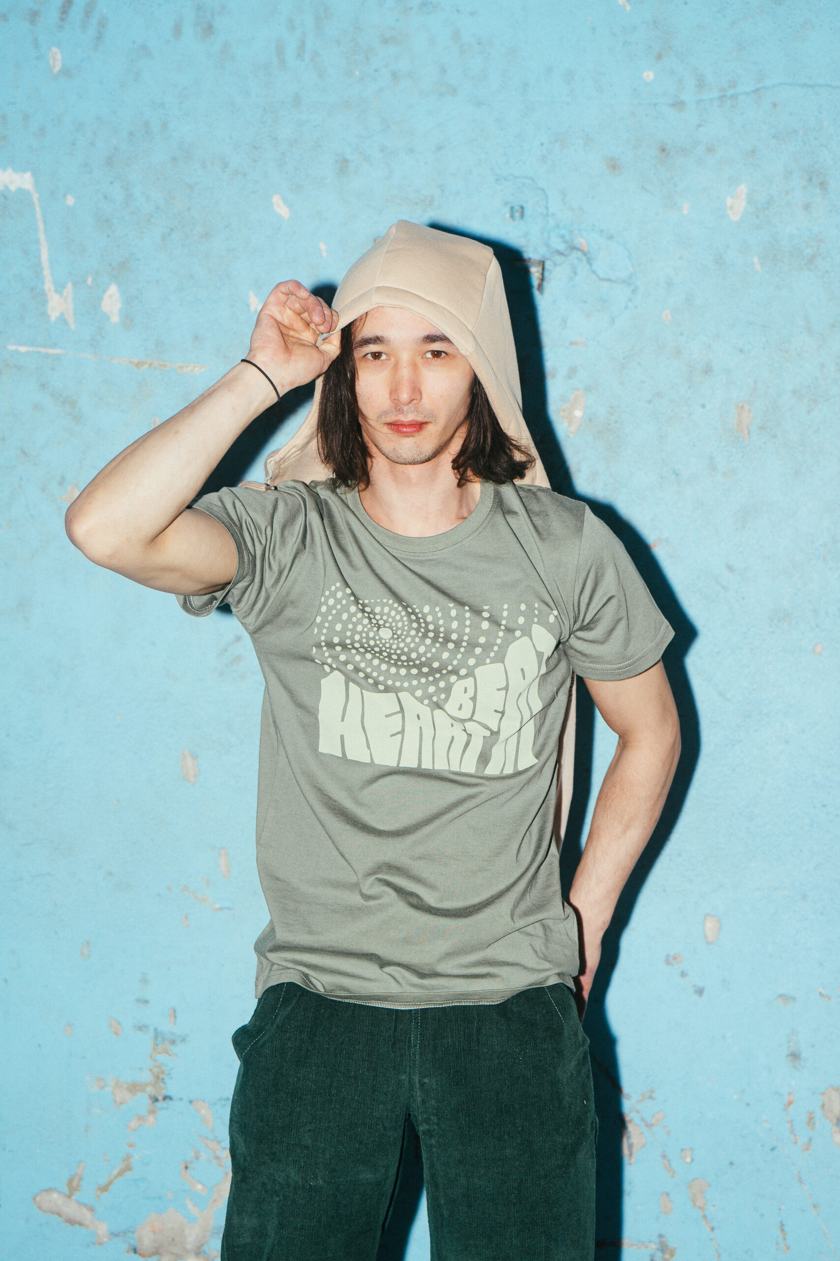Heartbeat t-shirt - khaki - obrazek 2